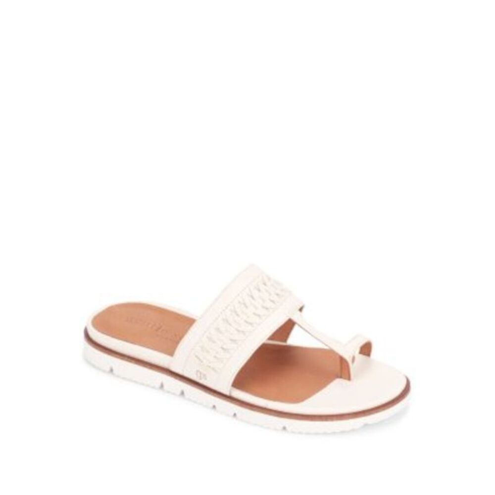 GENTLE SOULS KENNETH COLE Womens Ivory Lavern Wedge Thong Sandals Shoes 5